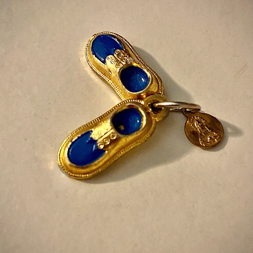 Hand-Smelt 14K Gold & Royal Lapis Dance Tap Shoes Charm